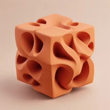 Free Escultura geométrica abstracta con formas orgánicas  Imagen AI
