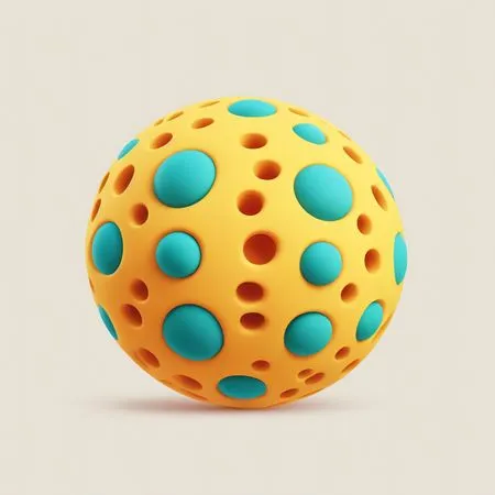 Free Una esfera 3D perforada con un patrón geométrico  Imagen AI