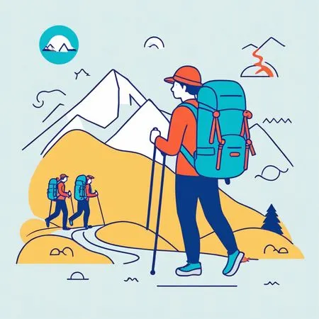 Free Excursionistas en un paisaje montañoso  Imagen AI