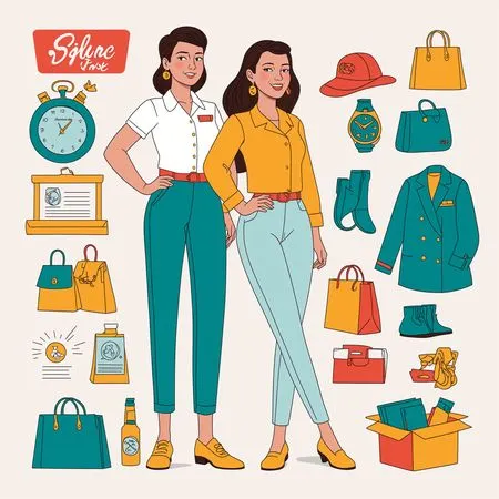 Free Femmes élégantes avec des articles de mode  AI Image