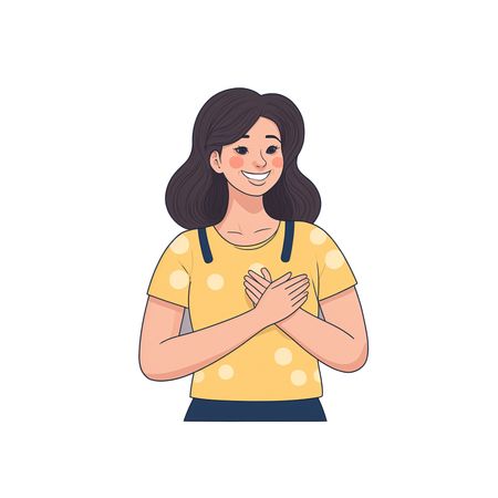 Free Fille souriante montrant sa gratitude  Image IA