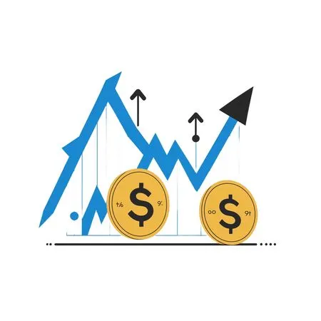 Free Financial Growth Illustrated With Graph And Dollar Symbols  AI Image