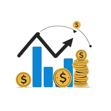 Free Financial Growth  With Bar Graph And Coins  AI Image