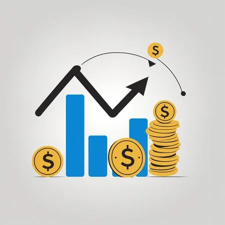 Free Financial Growth  With Bar Graph And Coins  AI Image