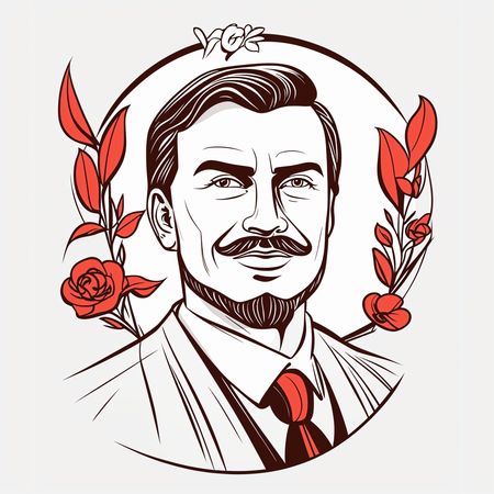 Free Gentleman aux motifs floraux  AI Image