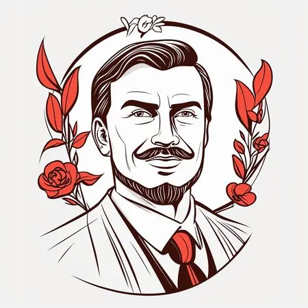 Free Gentleman aux motifs floraux  AI Image