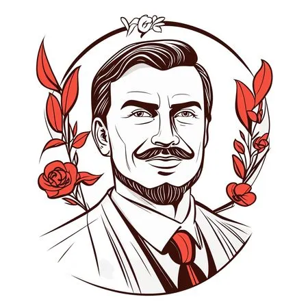 Free Gentleman With Floral Motifs  AI Image