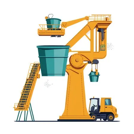 Free Giant Robotic Arm With Bucket System  AI Image
