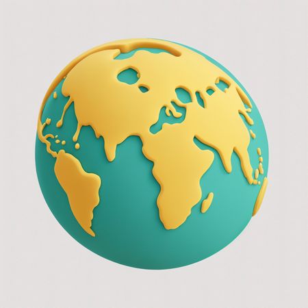Free Globe With Continents  AI Image