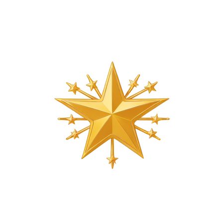 Free Golden Star With Smaller Stars Around It  AI Image