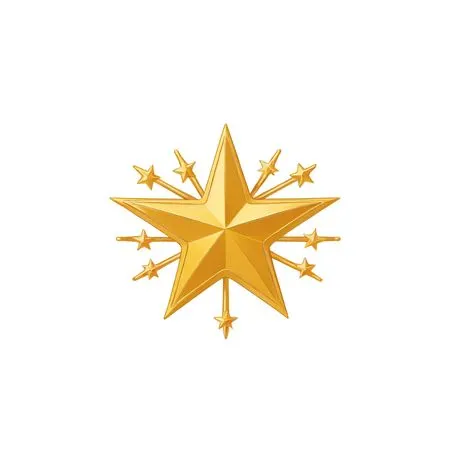 Free Golden Star With Smaller Stars Around It  AI Image