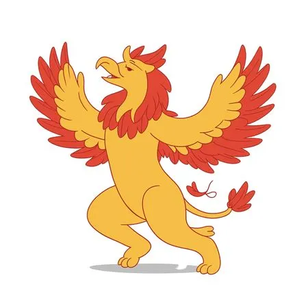 Free Griffin With Raised Wings  AI Image