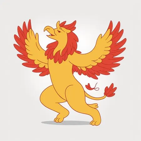 Free Griffin With Raised Wings  AI Image