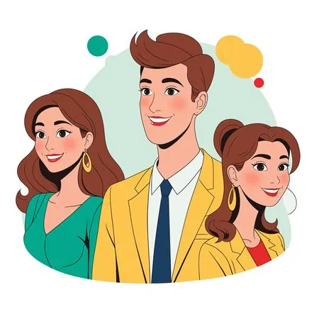 Free Group Of Smiling Characters  AI Image
