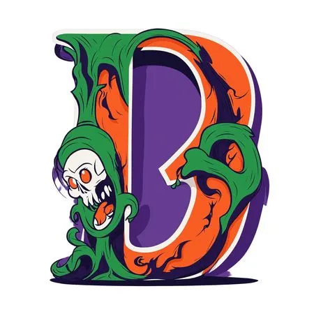 Free Halloween themed Letter 'D' With Skull  AI Image