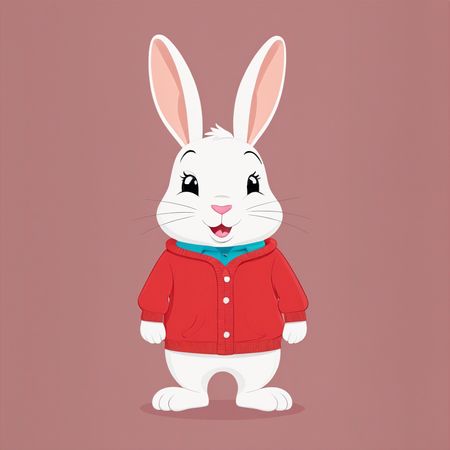 Free Hase im roten Pullover  KI-Bild