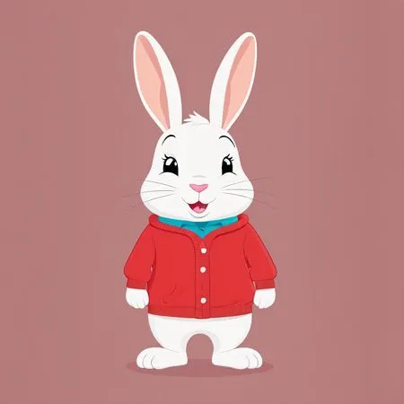 Free Hase im roten Pullover  KI-Bild