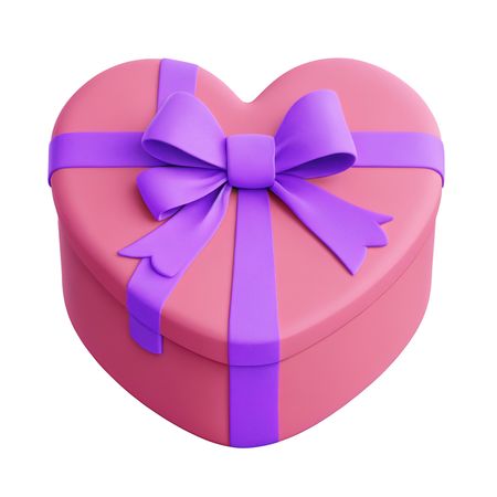 Free Heart-shaped Gift Box With A Bow  AI Image