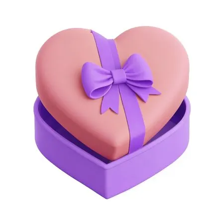 Free Heart-shaped Gift Box With A Bow  AI Image