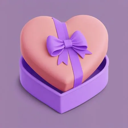 Free Heart-shaped Gift Box With A Bow AI Image