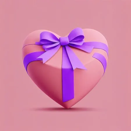 Free Heart-shaped Gift Box With A Ribbon  AI Image