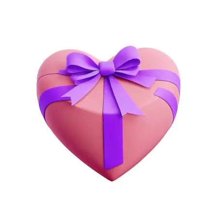 Free Heart-shaped Gift Box With A Ribbon  AI Image
