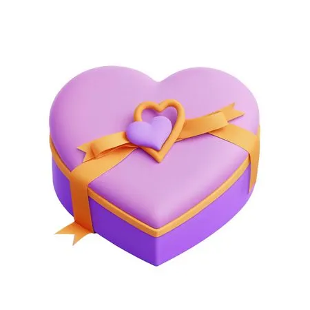 Free Heart-shaped Gift Box With A Ribbon  AI Image