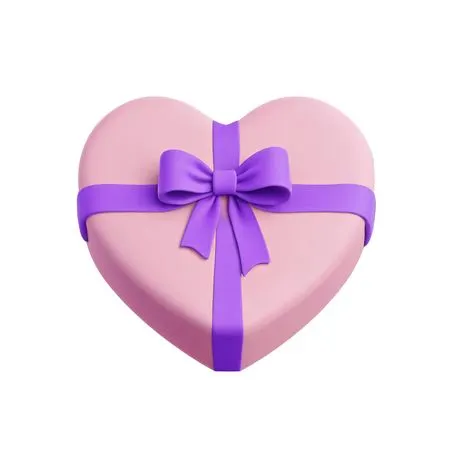 Free Heart-shaped Gift Box With A Ribbon  AI Image