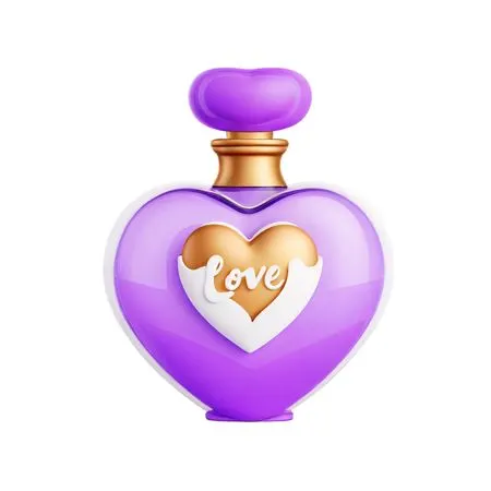 Free Heart-shaped 'Love' Perfume Bottle  AI Image