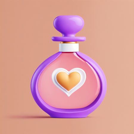 Free Heart-themed Perfume Bottle  AI Image