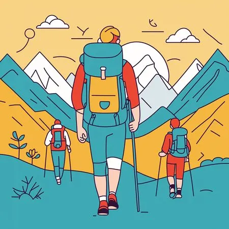 Free Hikers In The Mountains  AI Image
