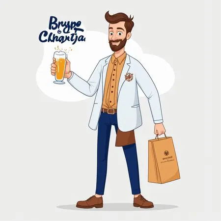Free Homme avec de la bière et un sac de courses  Image IA