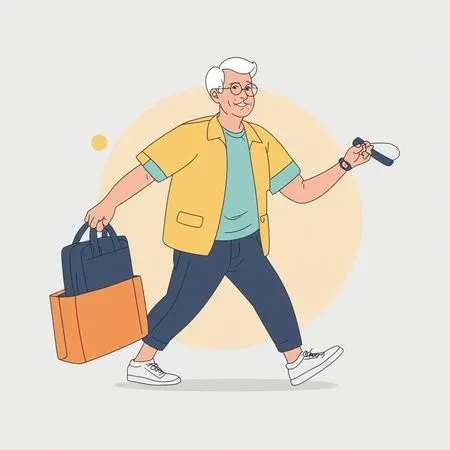 Free Homme âgé faisant du shopping  Image IA