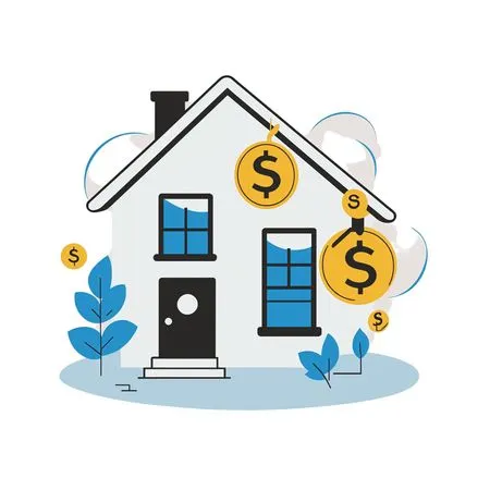 Free House With Dollar Signs Symbolizing Financial Investment  AI Image