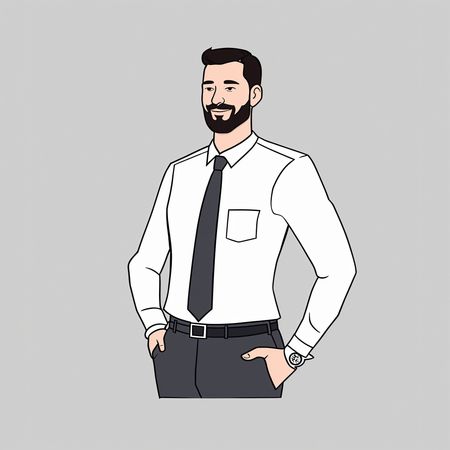 Free Illustration Of A Confident Businessman In Formal Attire.  AI Image