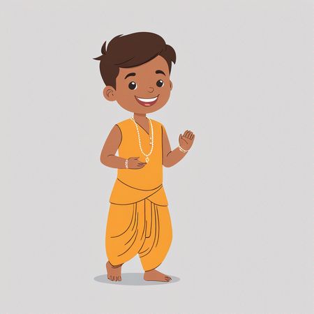 Free Indian Boy In Traditional Attire With Beads  AI Image