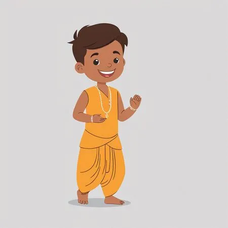 Free Indian Boy In Traditional Attire With Beads  AI Image