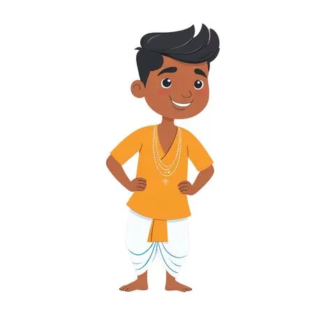 Free Indian Boy In Traditional Indian Clothing  AI Image