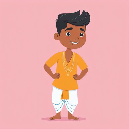 Free Indian Boy In Traditional Indian Clothing  AI Image