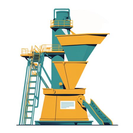 Free Industrial Machinery With Funnels And Staircase  AI Image