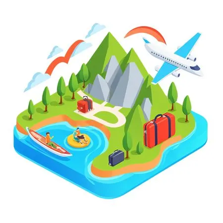 Free Island Travel With Outdoor Activities  AI Image
