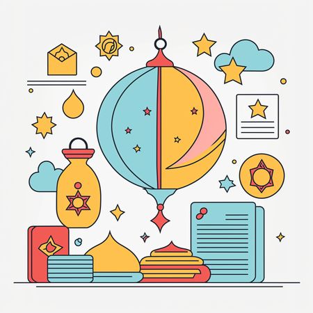 Free Lantern And Crescent Moon  AI Image