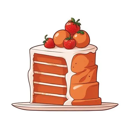 Free Layered Cake With Fruit Topping  AI Image