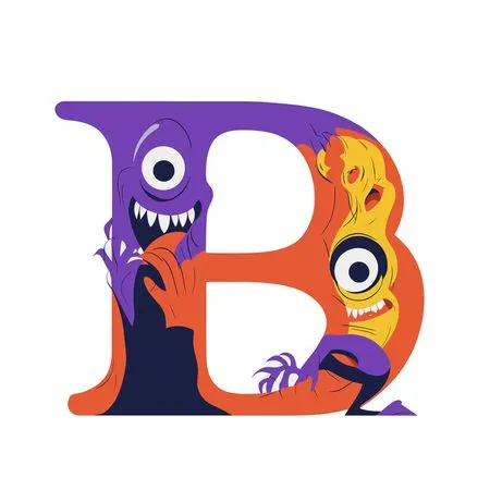 Free Letter B With Monsters  AI Image