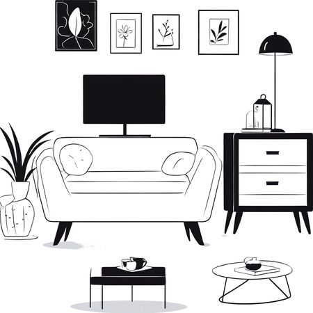 Free Living Room  AI Image