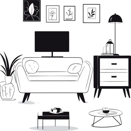 Free Living Room  AI Image