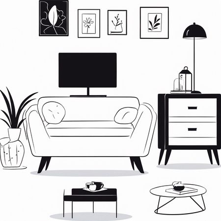 Free Living Room  AI Image