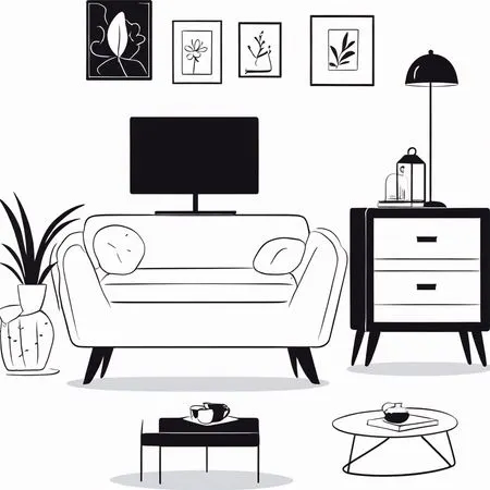 Free Living Room  AI Image