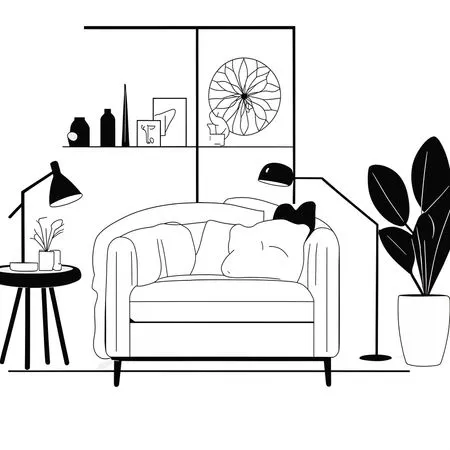 Free Living Room Interior  AI Image