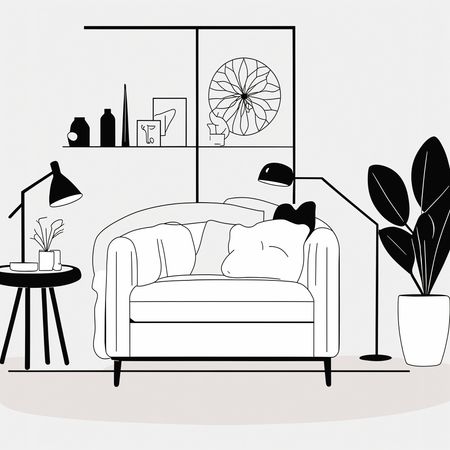 Free Living Room Interior  AI Image